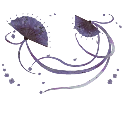 Purple Flowery Traditional Fans Fantasy Aura