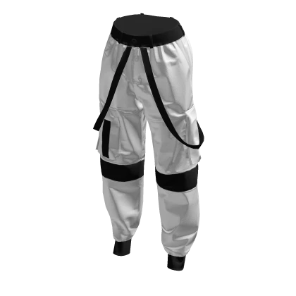 White & Black Techwear Cargo Pants