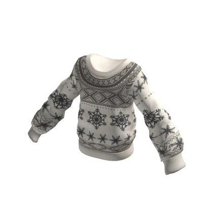 Winter Snowflake Sweater Pajama Top - Off White