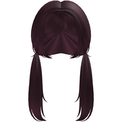 ♡ cute long anime pigtails dark red moe