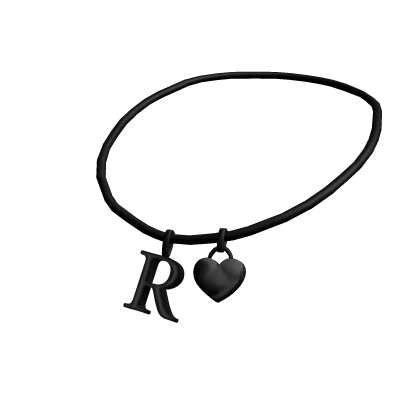 3.0 Initial Necklace: R (Black)