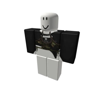 black sleeve w camo cut off top