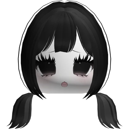  vkei moe black hair emo puppy face mask