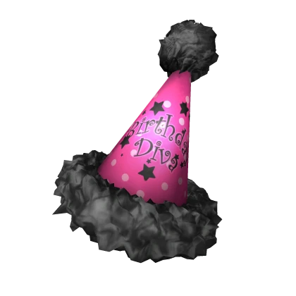 Birthday Diva Party Hat | Hot Pink & Black