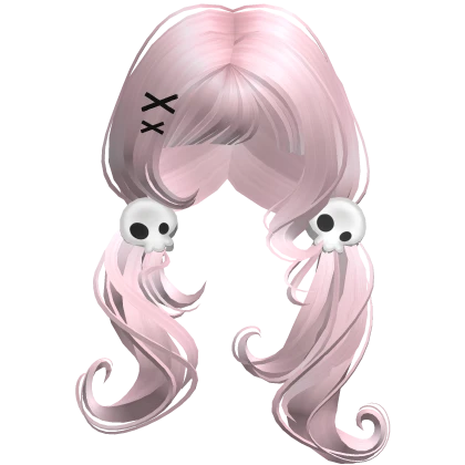 ♡ halloween emo skull pigtails (pink)