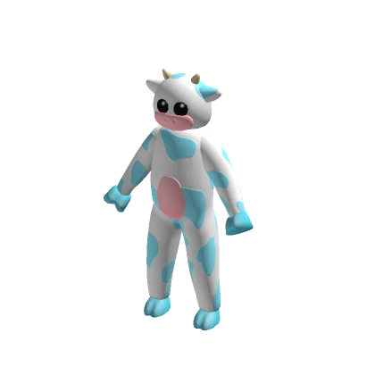 Cute Blue Cow Full Body Suit