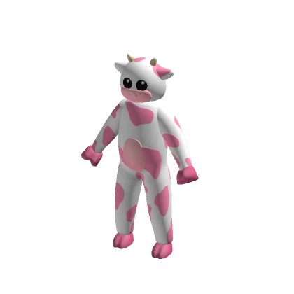 Cute Pink Cow Full Body Suit