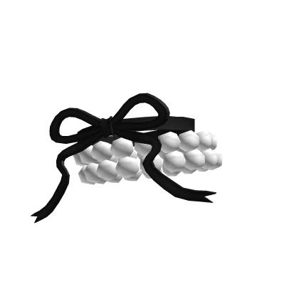 ♡ Cutesy pearls bracelet with black lace bow ♡