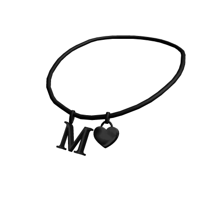 3.0 Initial Necklace: M (Black)