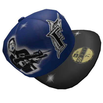 Blue Two Tone Scarface x Florida Fitted  | Tilted 