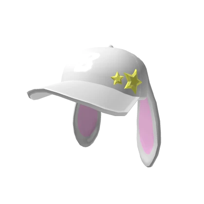 White Cute Bunny Cap