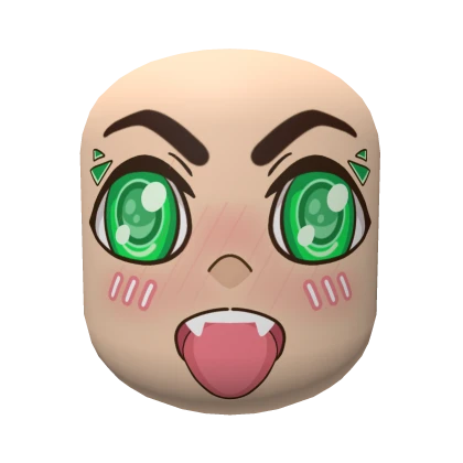 Cute Angry Vampire Green Sparkling Eyes Anime Head