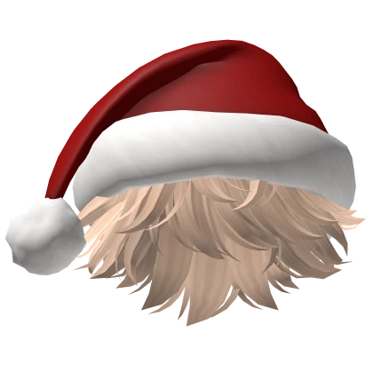 Santa Hat with Messy Blonde Boy Hair