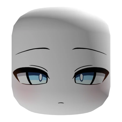 Blue Eyes Neutral Calm Face - White
