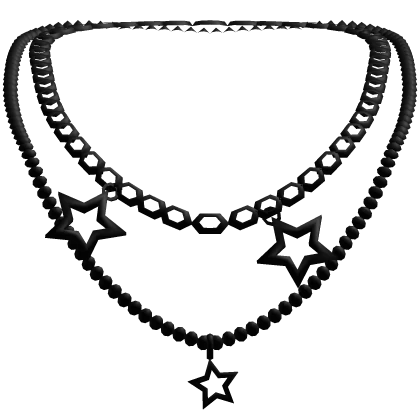 Black Layered Star Necklace