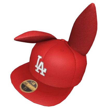 Red LA Bunny Fitted Hat