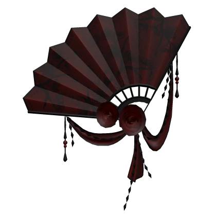 Gothic Red/black Fan with roses and charms