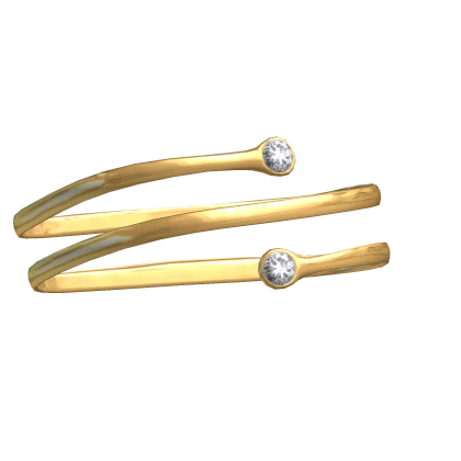 Gold Rhinestone Layered Arm Band Cuff [3.0]