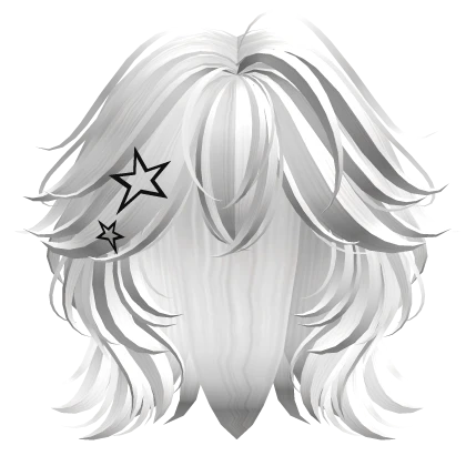 White Super Messy Fluffy Wolf Cut