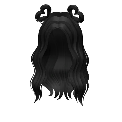 Soft Waves with Heart Buns in Black