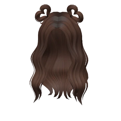 Soft Waves with Heart Buns in Brunette