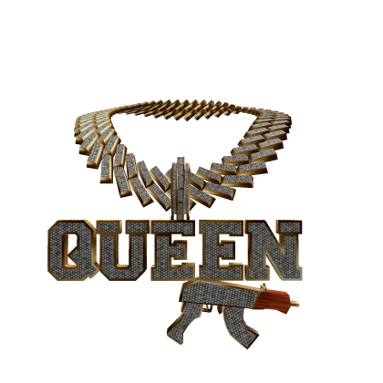 3.0 girl Queen chain gold w draco iced out cuban