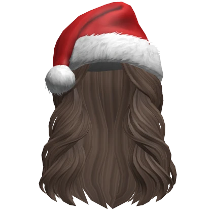 Soft Dreamy Flowy Hair /w Santa Hat (brown)