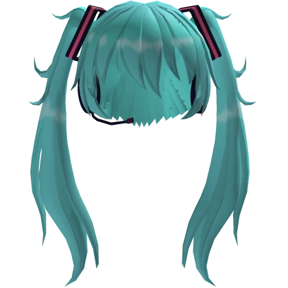 Animated Miku Headphone Anime Hair - Cyan (Desc)
