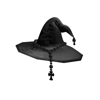 Y2K Chrome Pearl Witch Hat