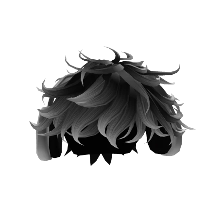 White To Black Messy Hair & Headphones