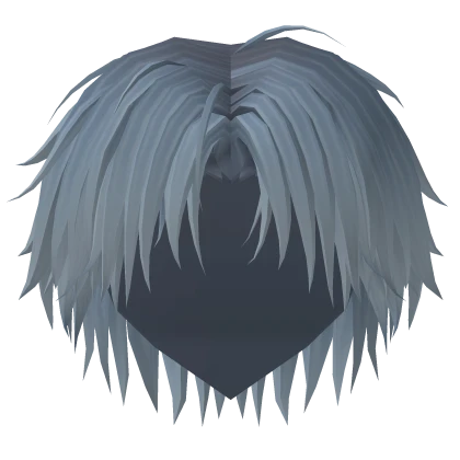 Silver Blue Middle Parted Messy Hair