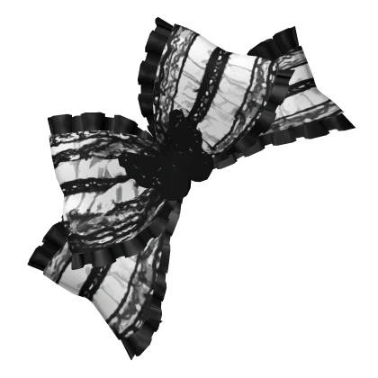 ruffled lace black & white gyaru bow