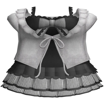 gray stripe layered cardigan ruffled lace dress