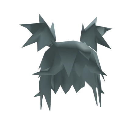 Jagged Low Poly Pigtails - Blue Grey
