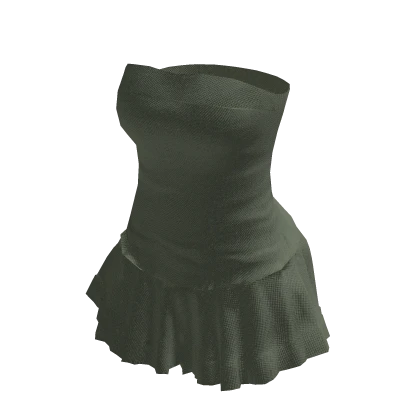 Boho ruffle dress khaki green