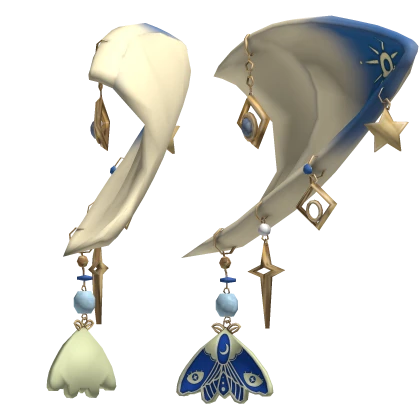 Elf Ears w/ Piercings Blue Cute Magical Charms