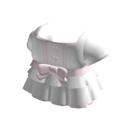꒰♡꒱ adorable white and pink baby doll dress top