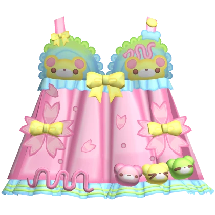 ♡ cute kawaii decora matcha dango bear dress