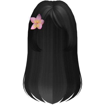🤍 cute summer long flower hair black