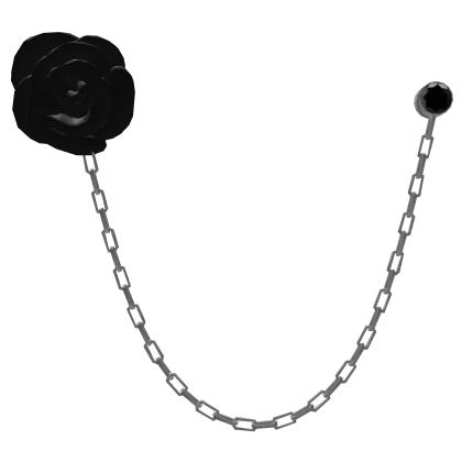 Black Silver Rose Lapel Chain