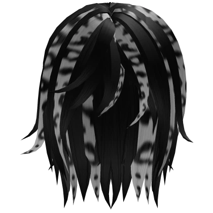 black x snow leopard emo messy vkei rockstar hair