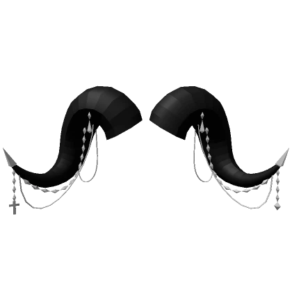 Black & Silver Bejewelled Curved Horns