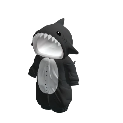 Cute Plushie Shark Onesie - Black