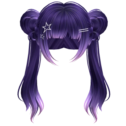 Long Anime Idol Twintails Galaxy w/ Star Clips