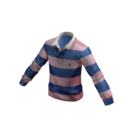 Ralph Lauren Iconic Rugby Shirt-Pink/Blue