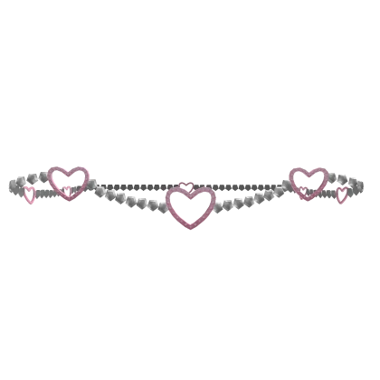 Y2K Pink Heart & Pearls Belly Chain