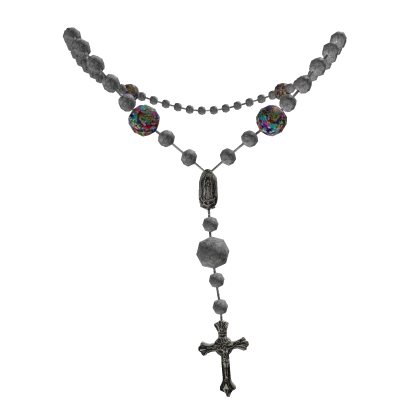Silver Rosary Cross Necklace 1.0