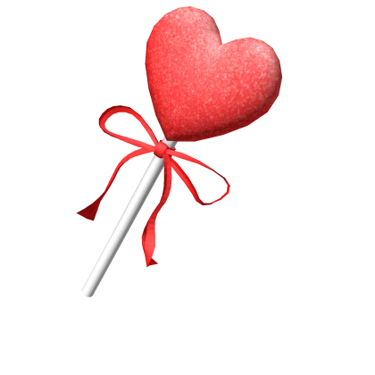 Red Valentines Heart Glitter Lollipop