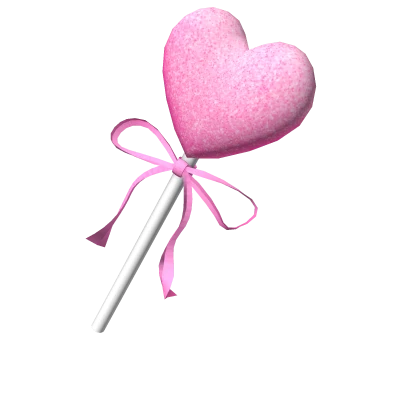 Pink Valentines Heart Glitter Lollipop