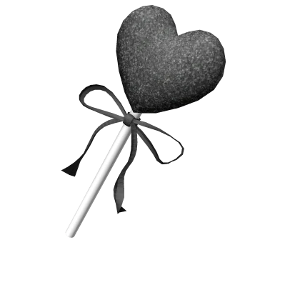 Black Valentines Heart Glitter Lollipop